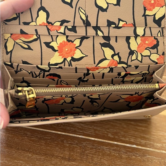 Miu Miu Handbags - Miu Miu Beige Calfskin Leather Double Snap Wallet